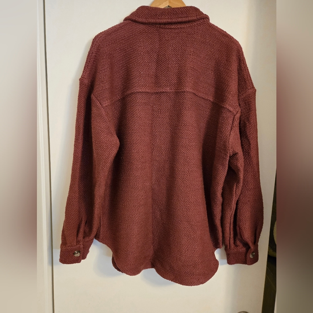 Anthropologie Rose Taupe Knit Shacket Shirt Tunic. Size Large - Picture 6 of 7